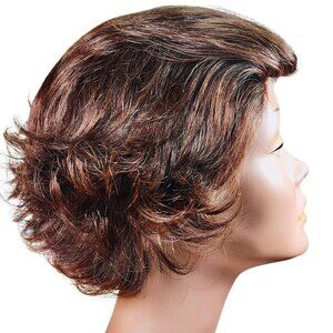 MilkyWay Human Hair Wig – Short Flipped Bob Auburn